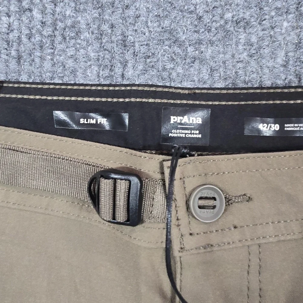 Prana Stretch Zion Slim Pant II Mens Pants 42x30 Brown Hiking Climbing Outdoor‎